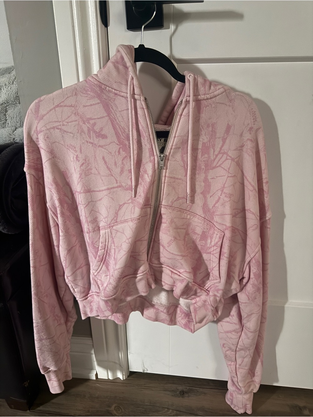 Pink camo Half-Zip Hooded Sweatshirt dairy boy